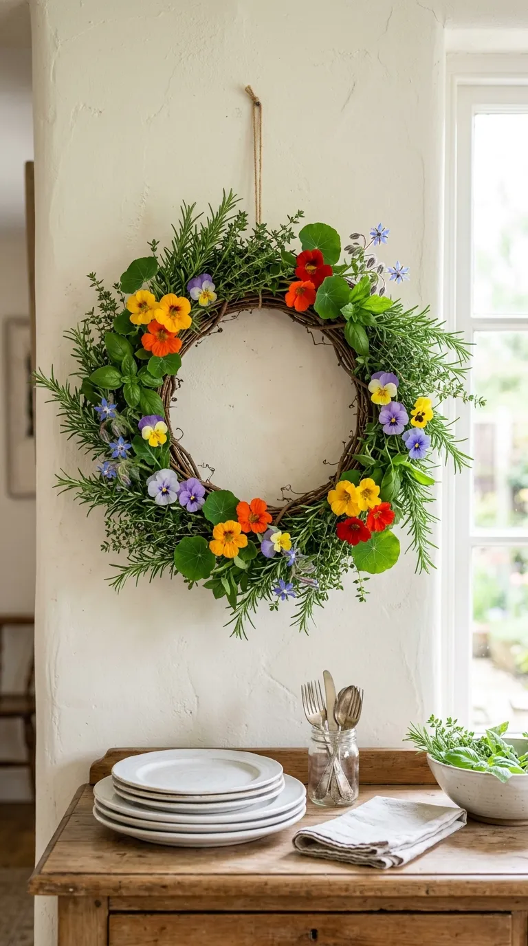 Herb & Edible Flower Wreath