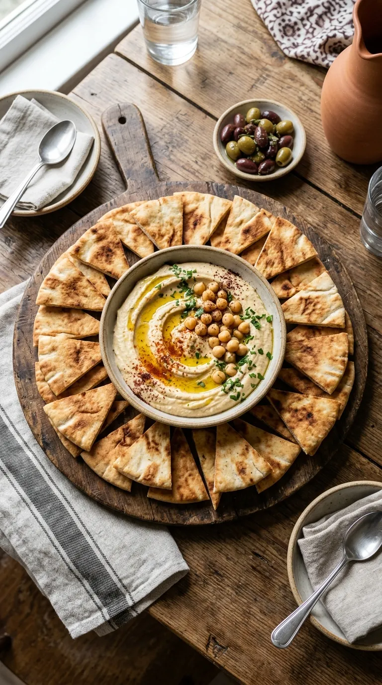 Hummus and Pita Wedges