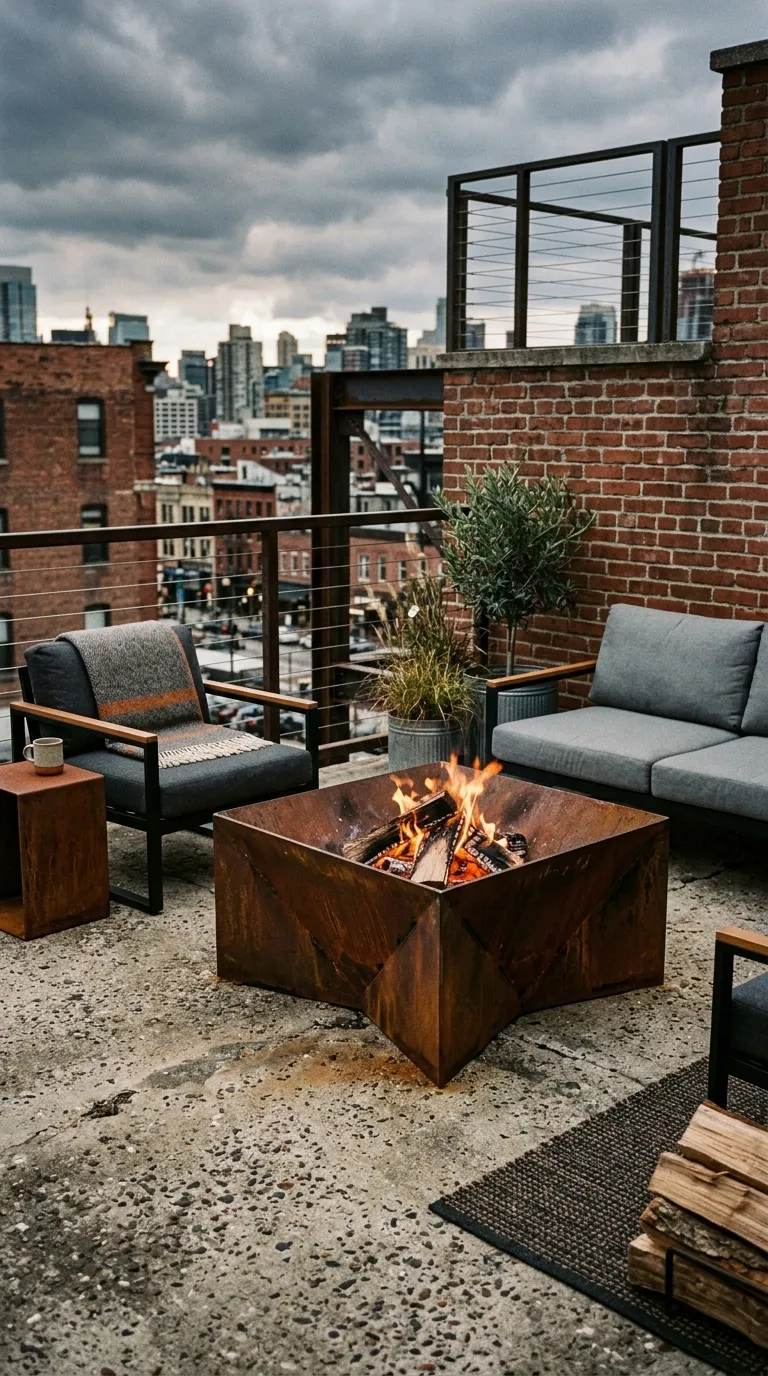 Industrial Metal Fire Pit