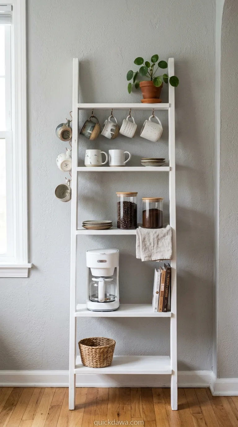 Ladder Shelf Coffee Display