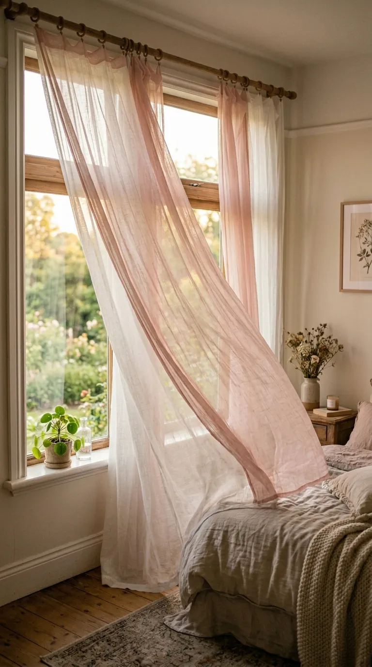 Layered Sheer Drapes