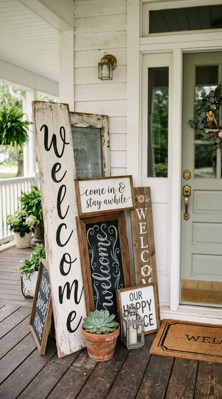 Layered Welcome Signs
