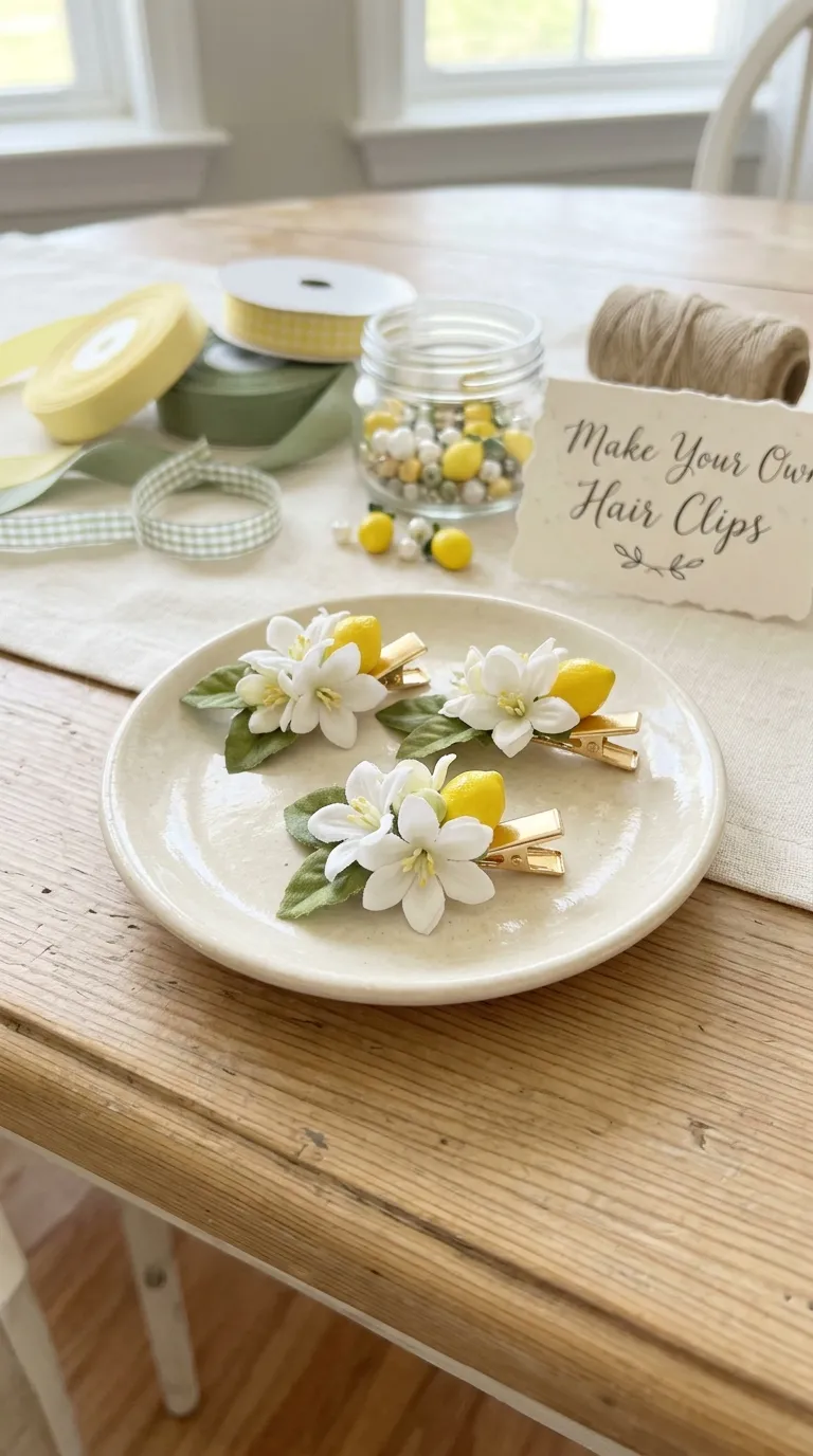 Lemon Blossom Hair Clips