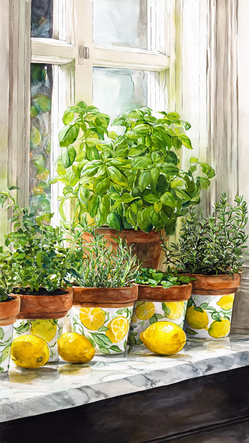 Lemon Herb Garden Display