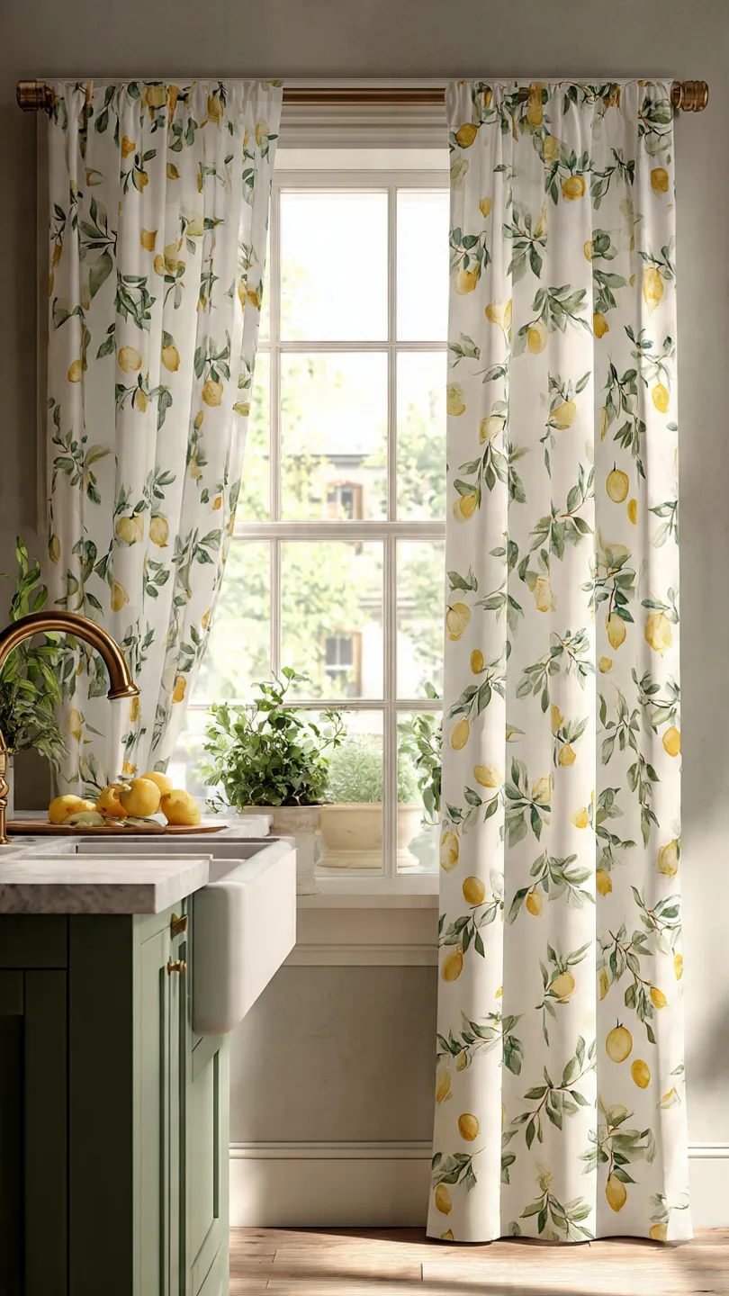 Lemon Patterned Curtains