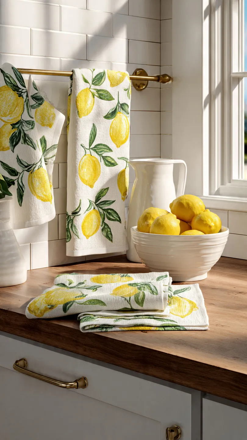 Lemon Print Tea Towels