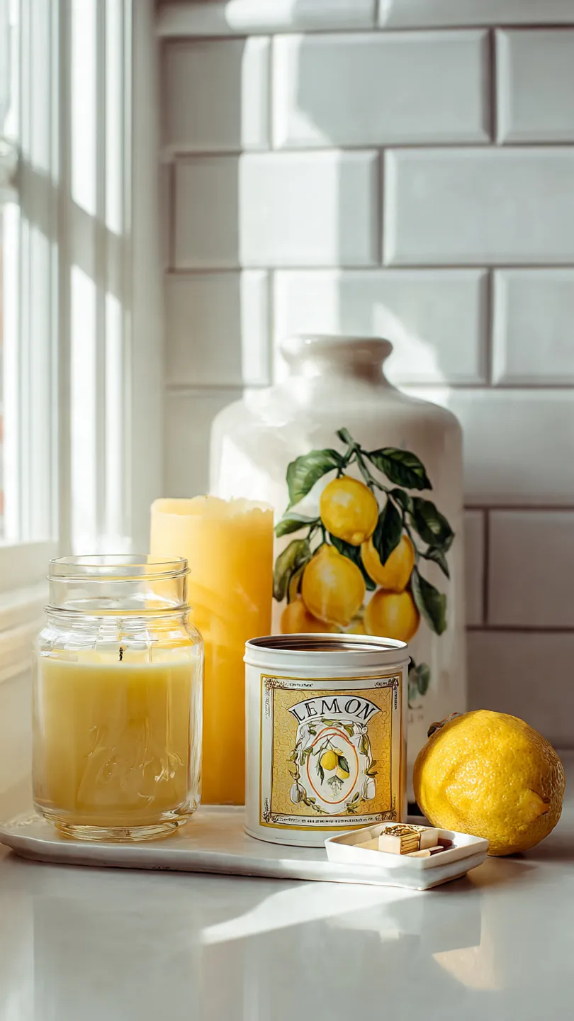 Lemon Scented Candle Display