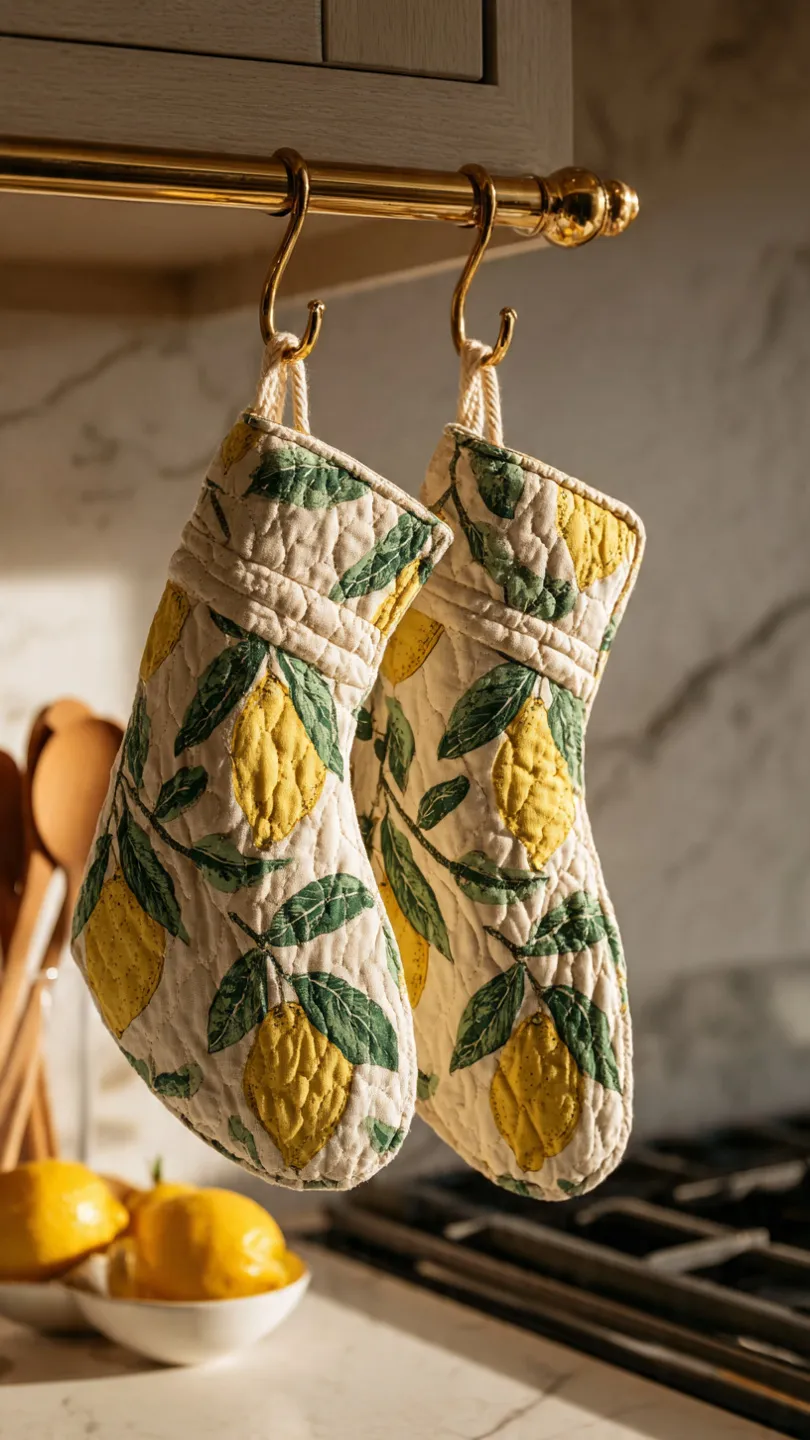 Lemon Themed Oven Mitts
