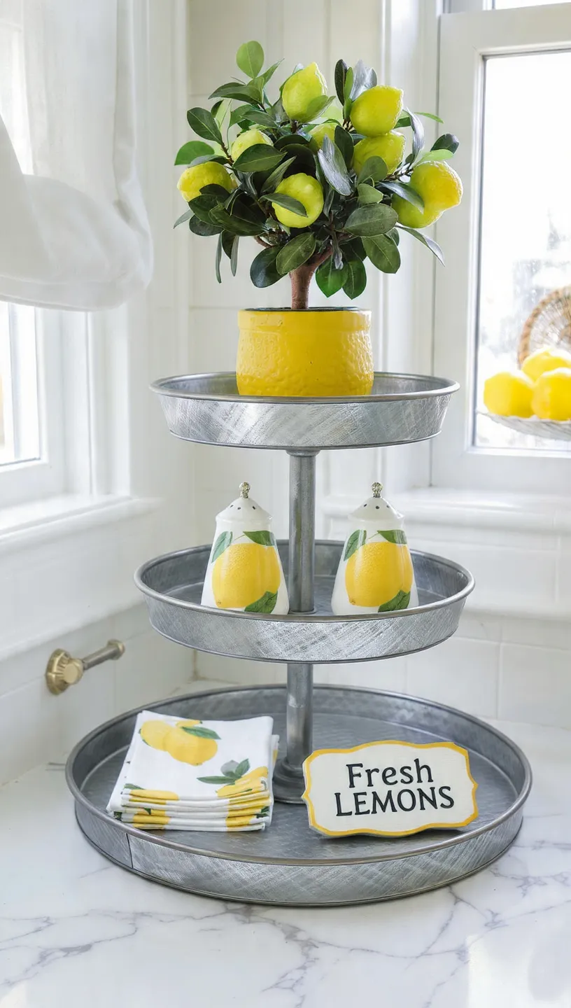 Lemon Tiered Tray Styling