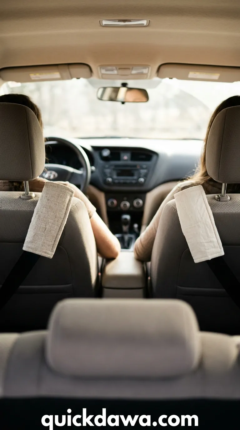 Linen Seat Belt Pad Set