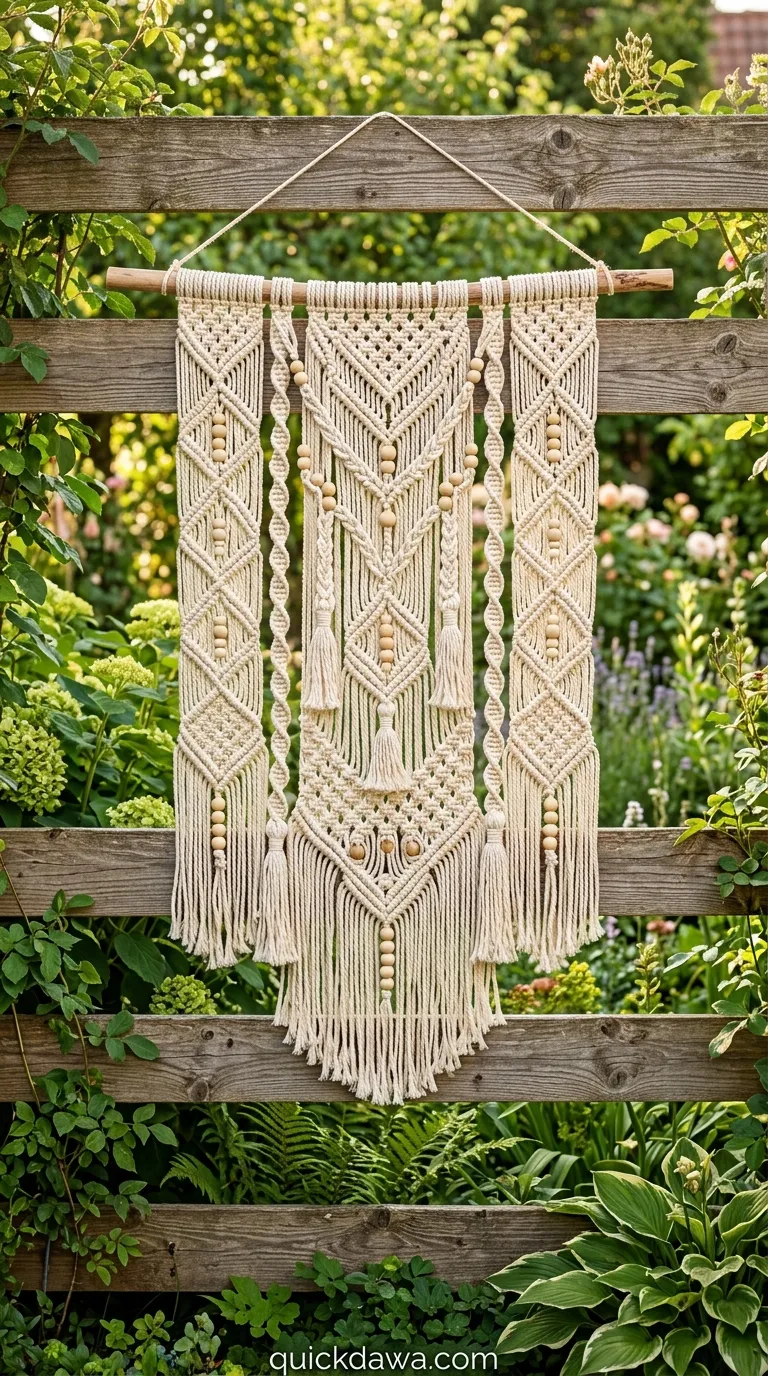 Macramé Fence Hanging