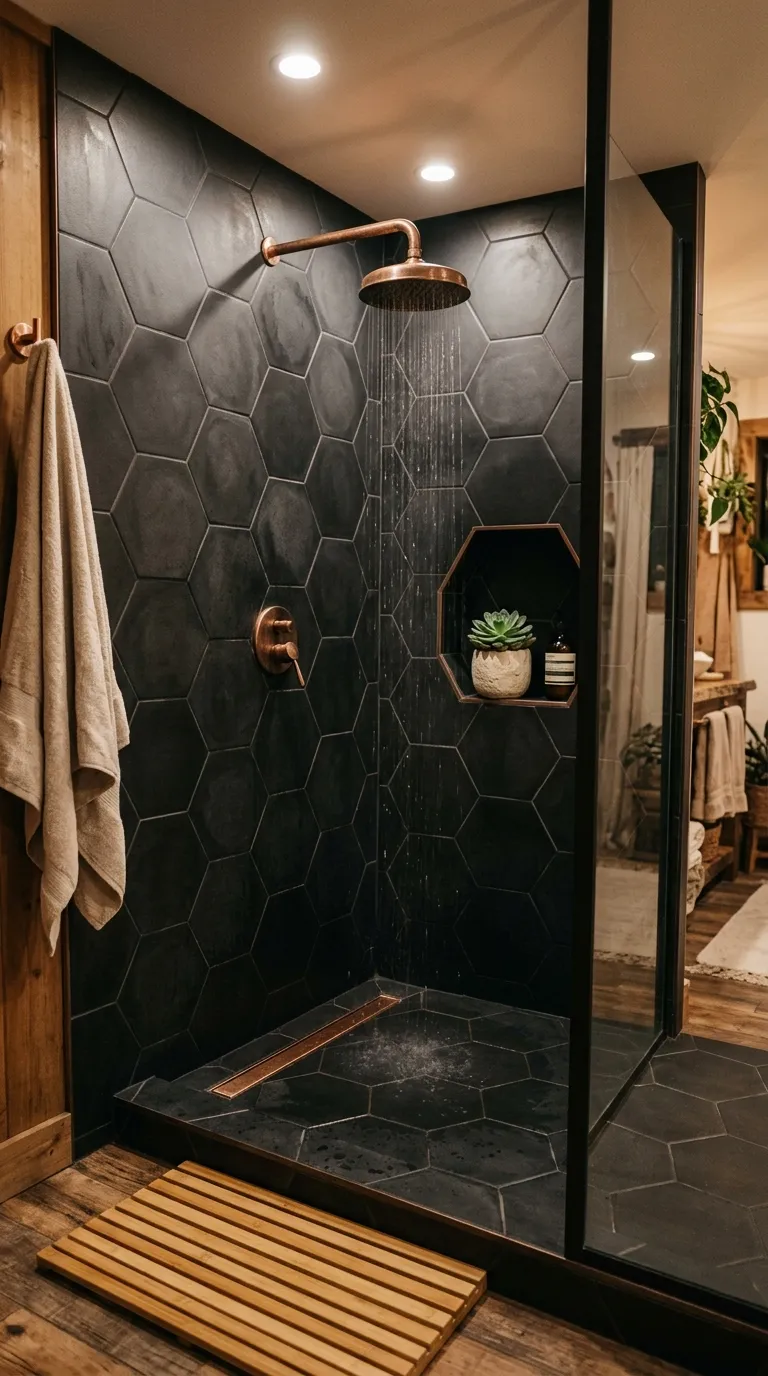 Matte Black Hexagons