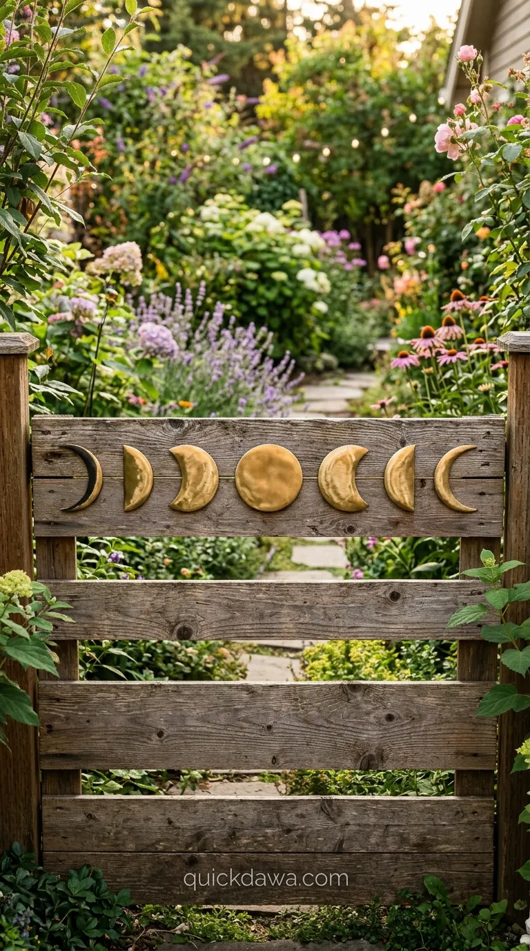 Moon Phase Fence Sculptures