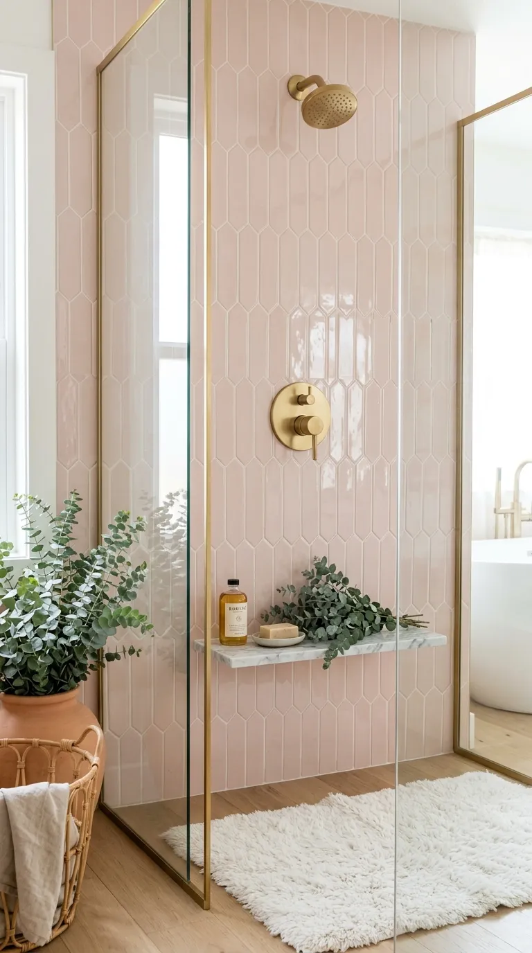 Pale Blush Picket Tiles