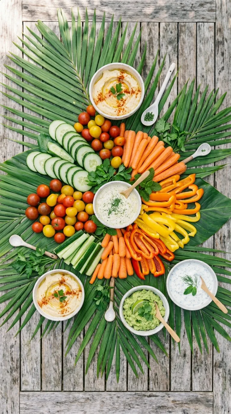 Palm Leaf Veggie Platter