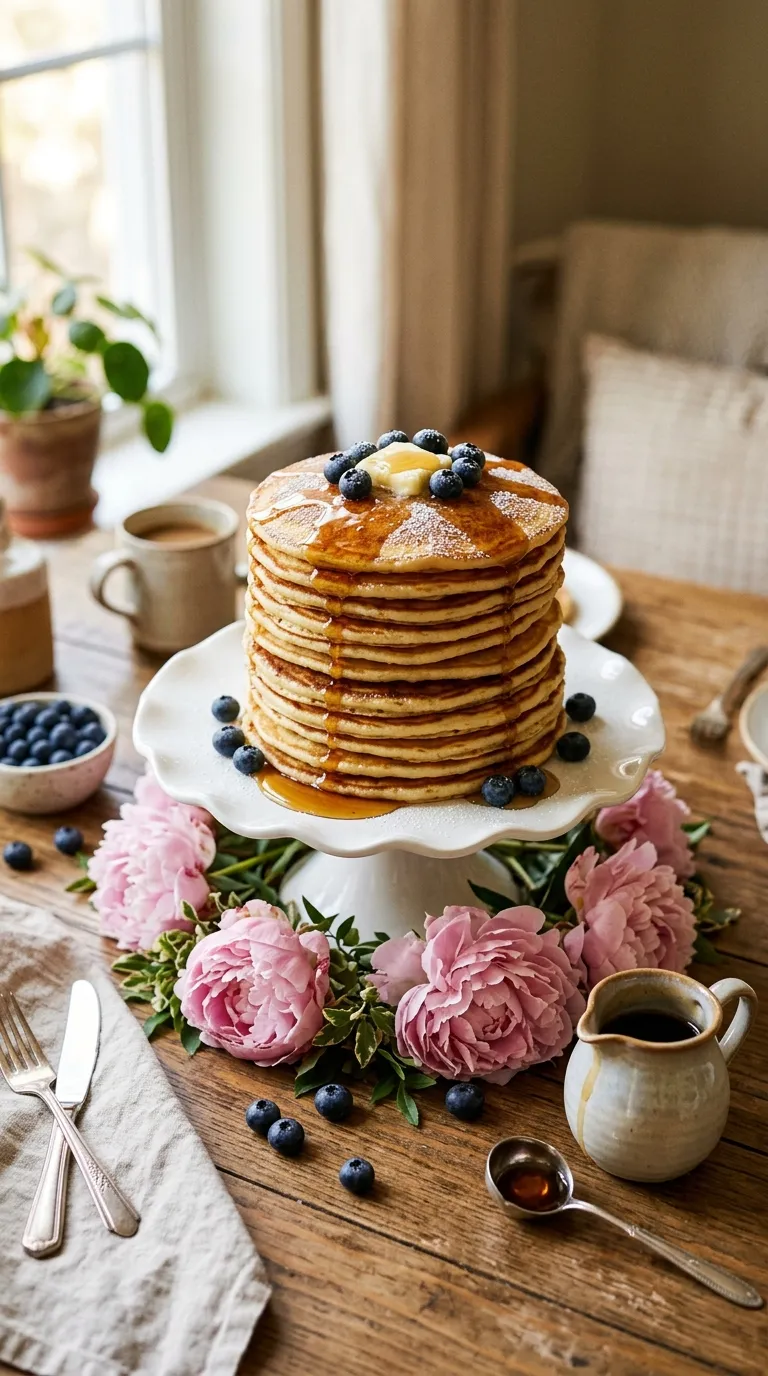 Pancake Stack & Peony Tower