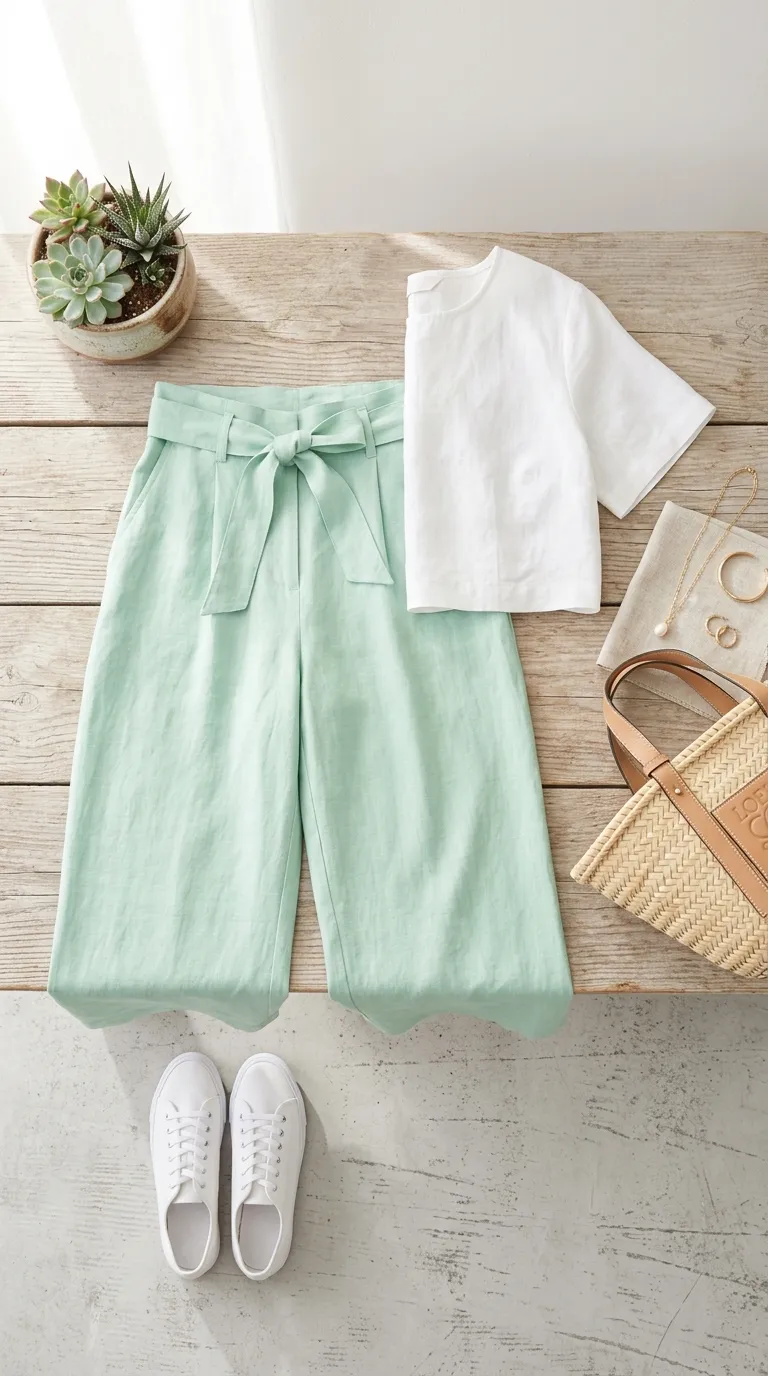 Pastel Beach Pants Outfit
