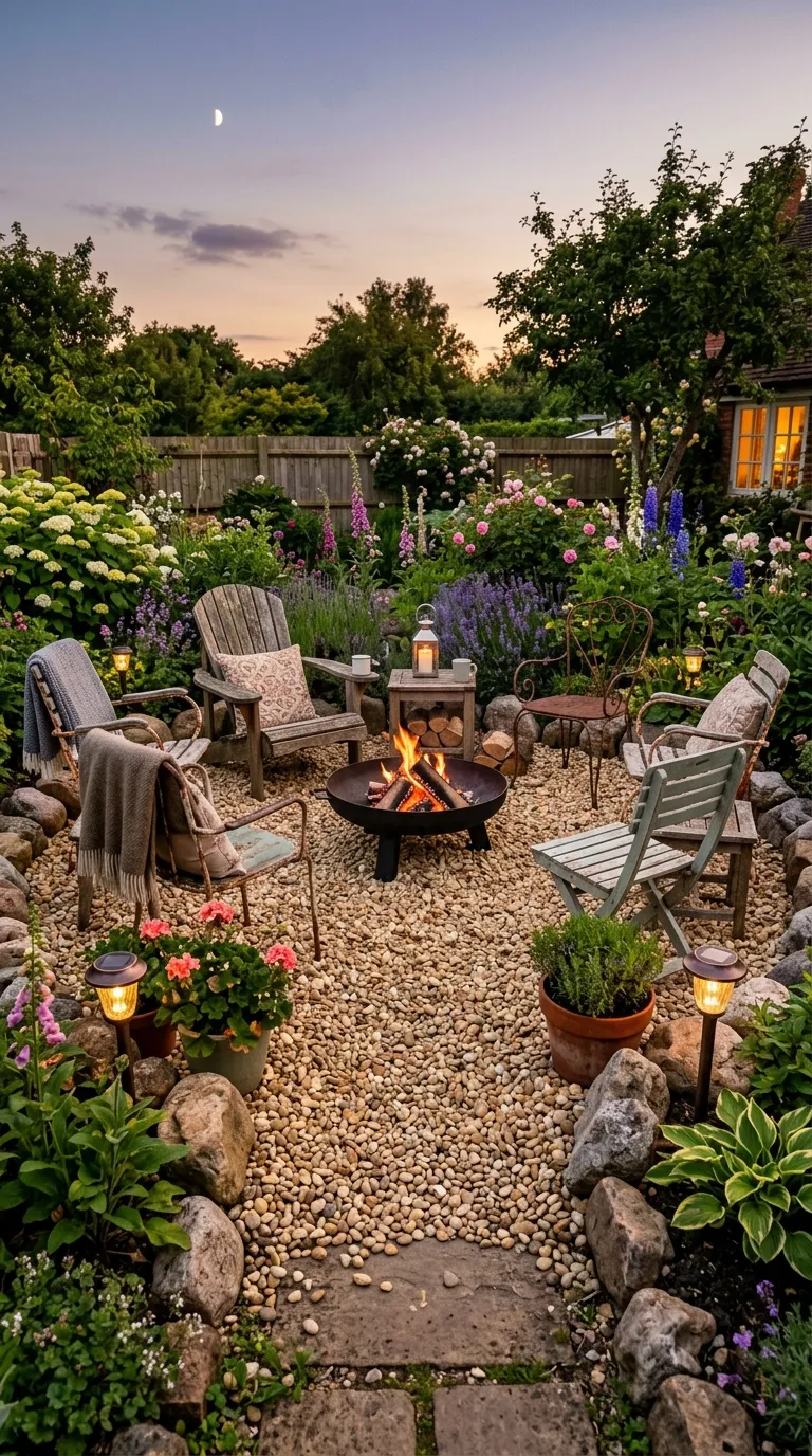 Pea Gravel Fire Pit Zone