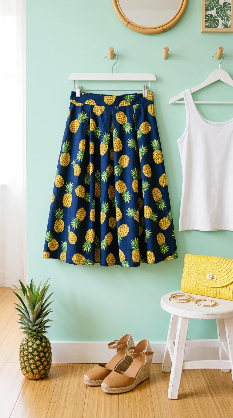 Pineapple Print Skirt