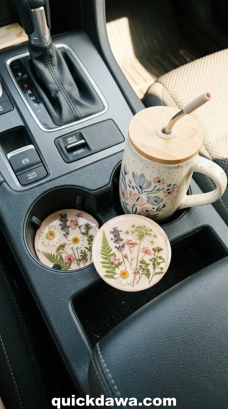 Pressed Flower Coasters