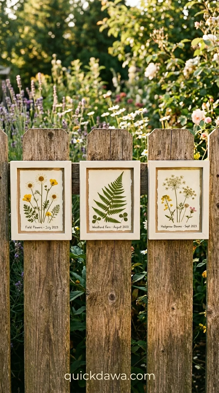 Pressed Flower Fence Art