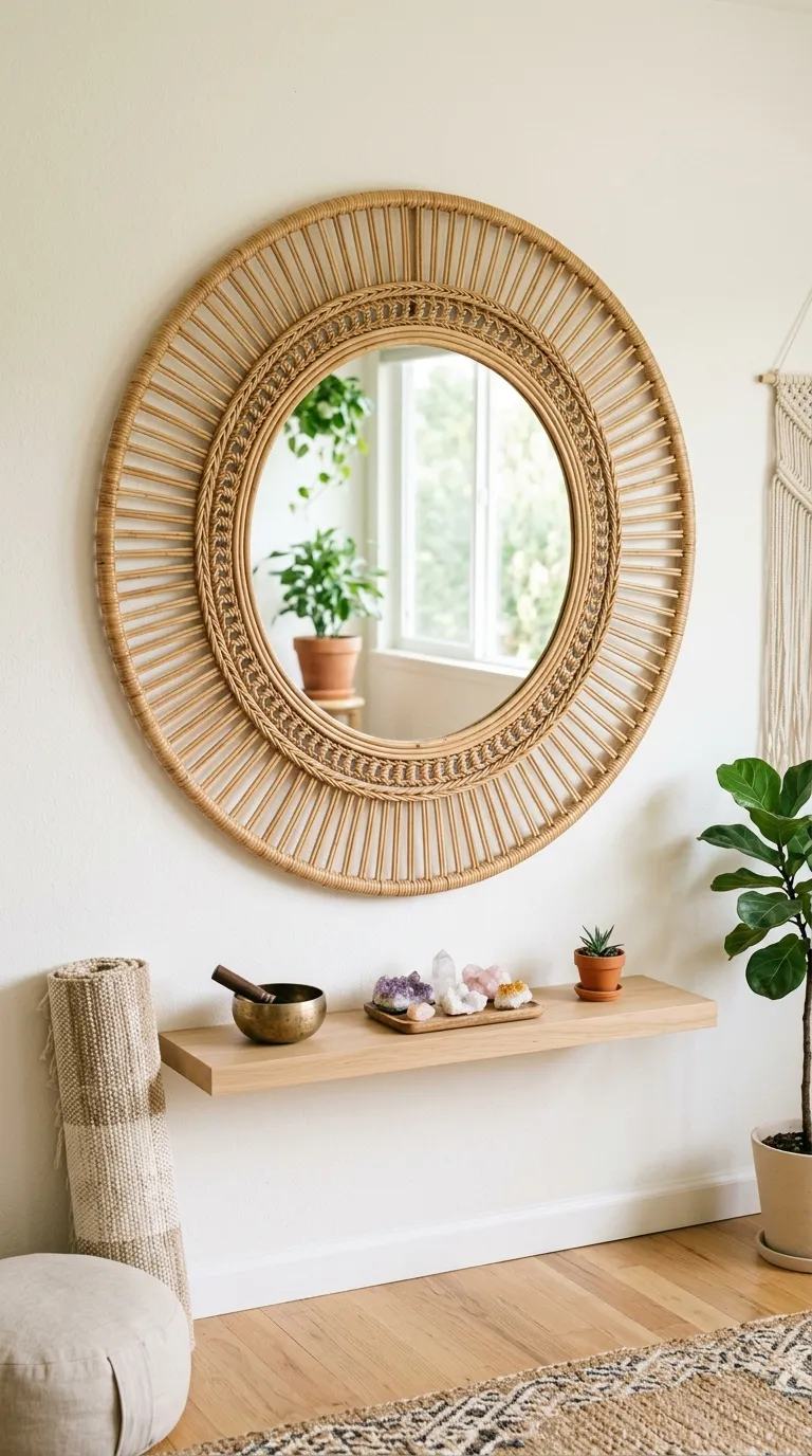 Rattan Mirror Accent