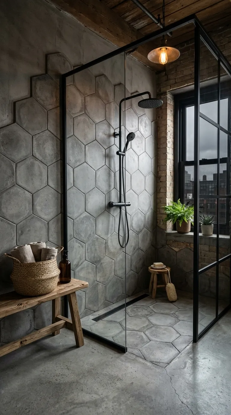 Raw Concrete Hexagons