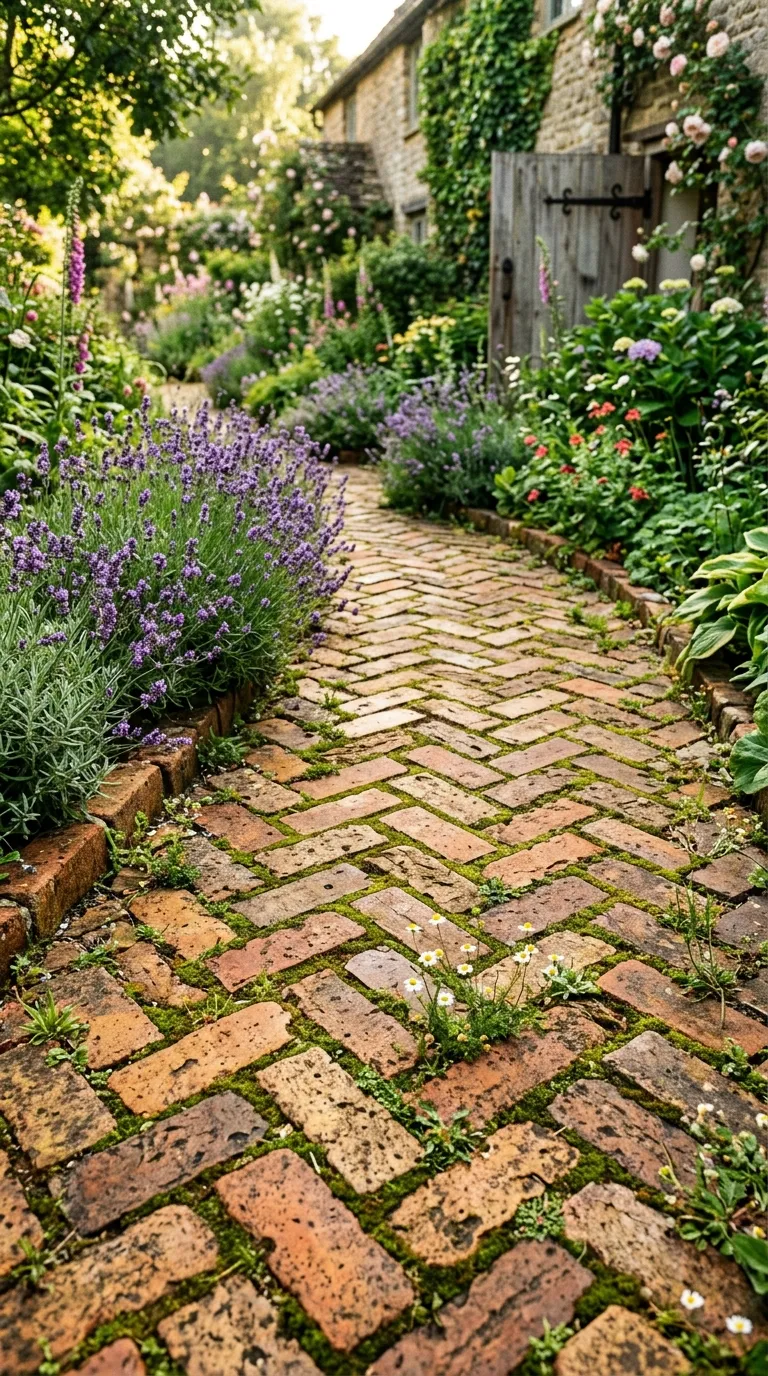 Reclaimed Brick Herringbone