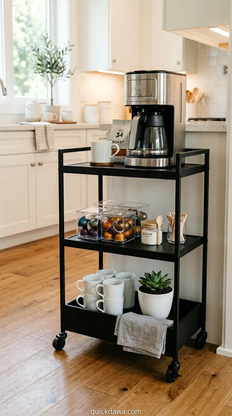 Rolling Cart Coffee Bar