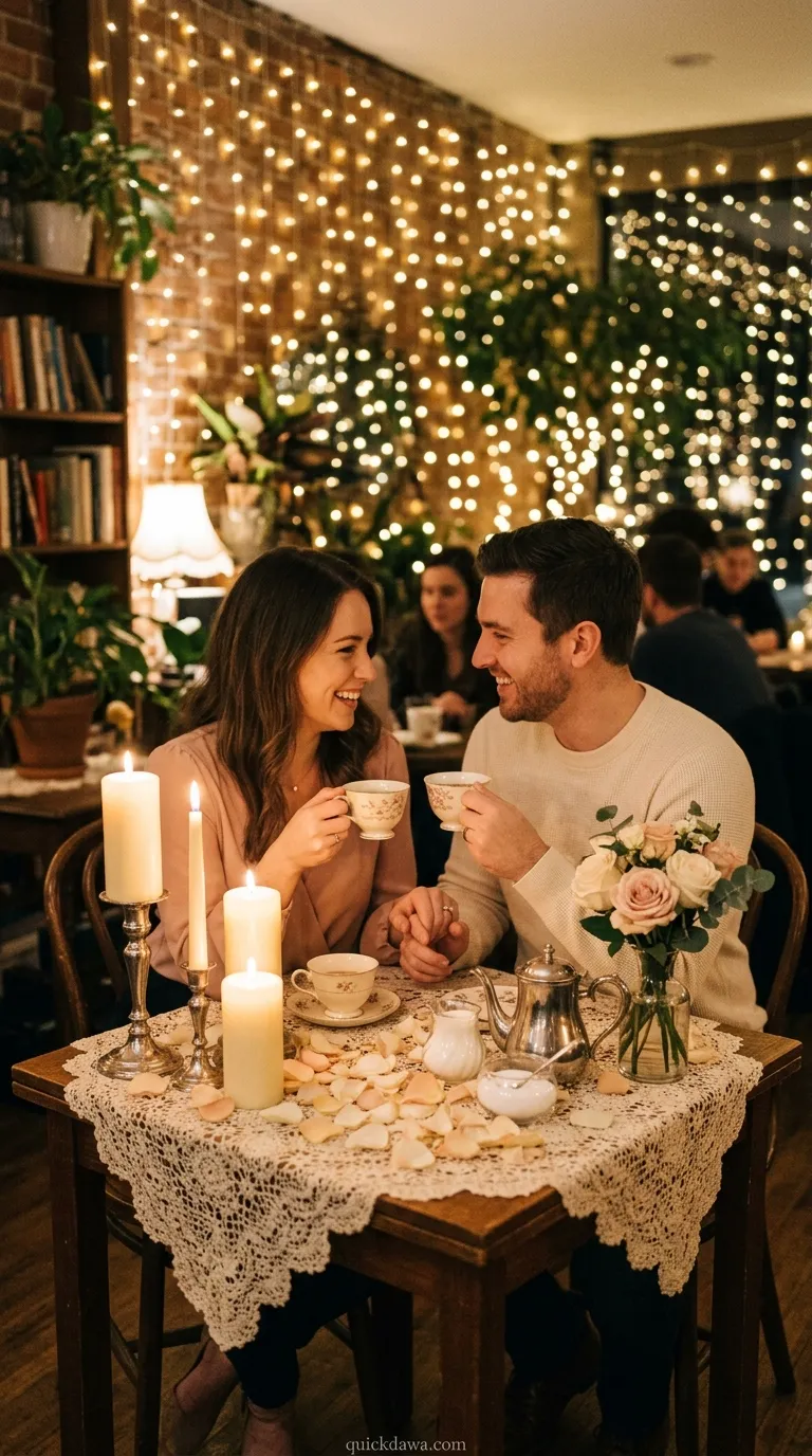 Romantic Candlelit Coffee Bar