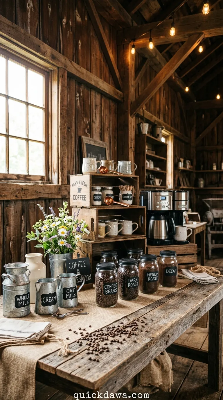 Rustic Barn Coffee Station