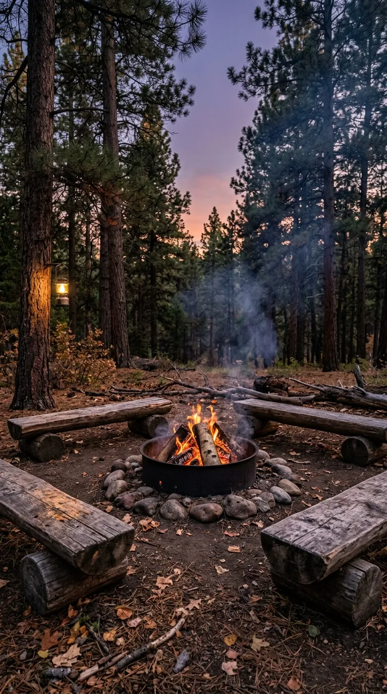 Rustic Wood-Burning Fire Ring