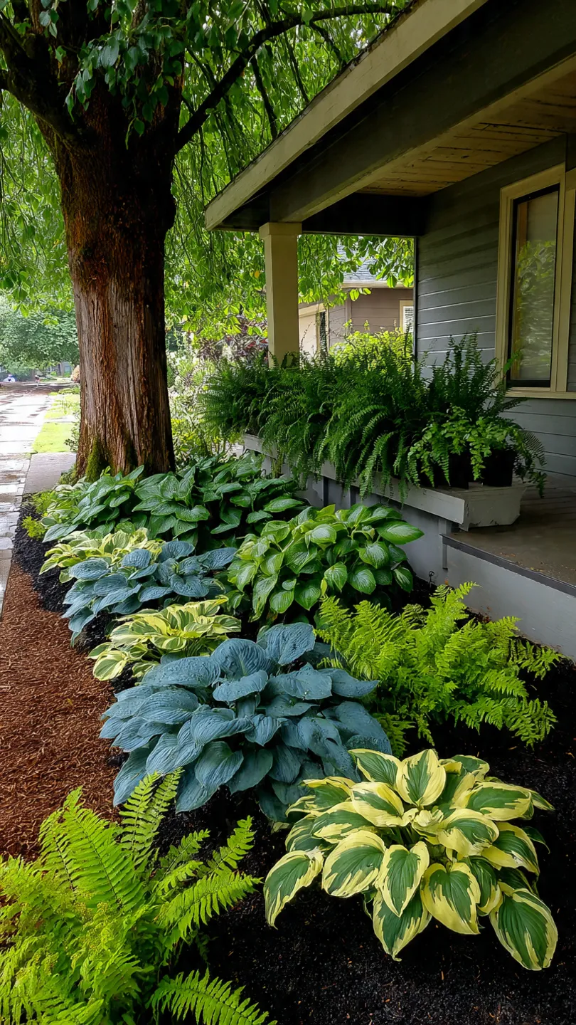 Shade Hostas Bed