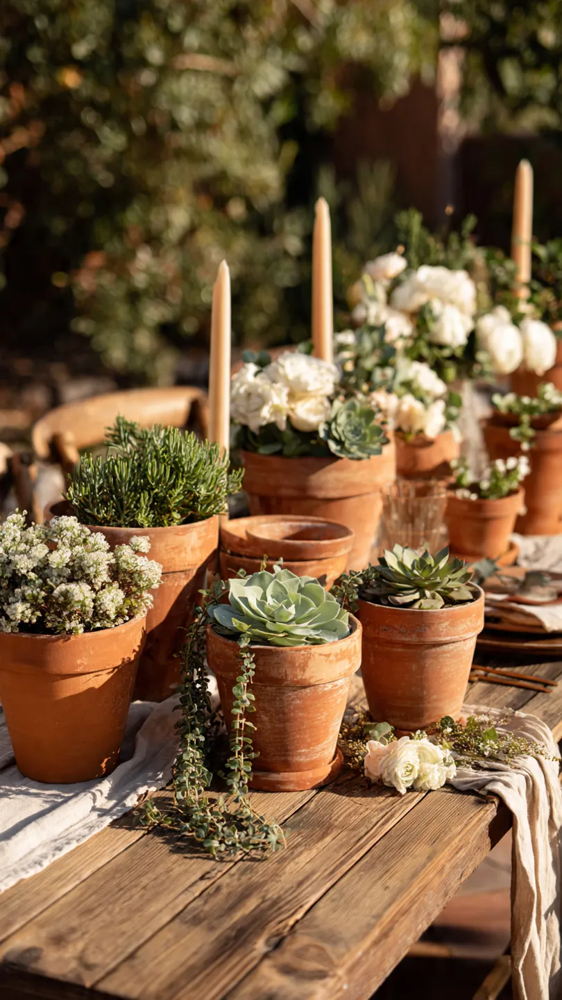 Terracotta Pot Centerpieces