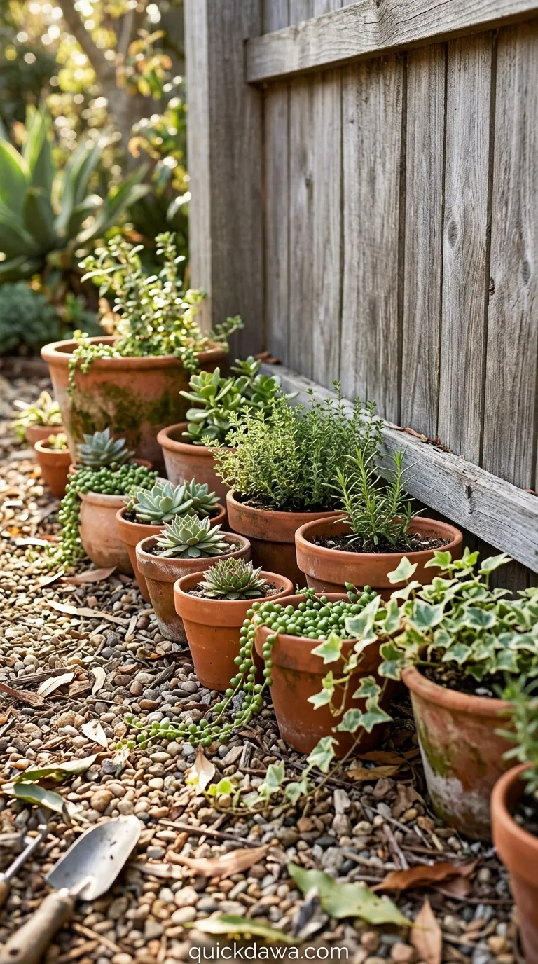Terracotta Pot Fence Line