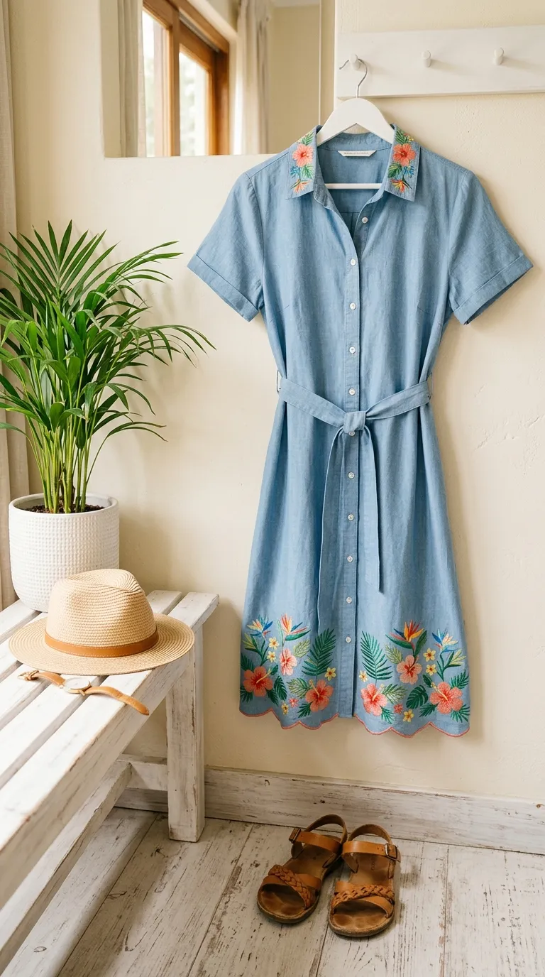 Tropical Shirt Dress
