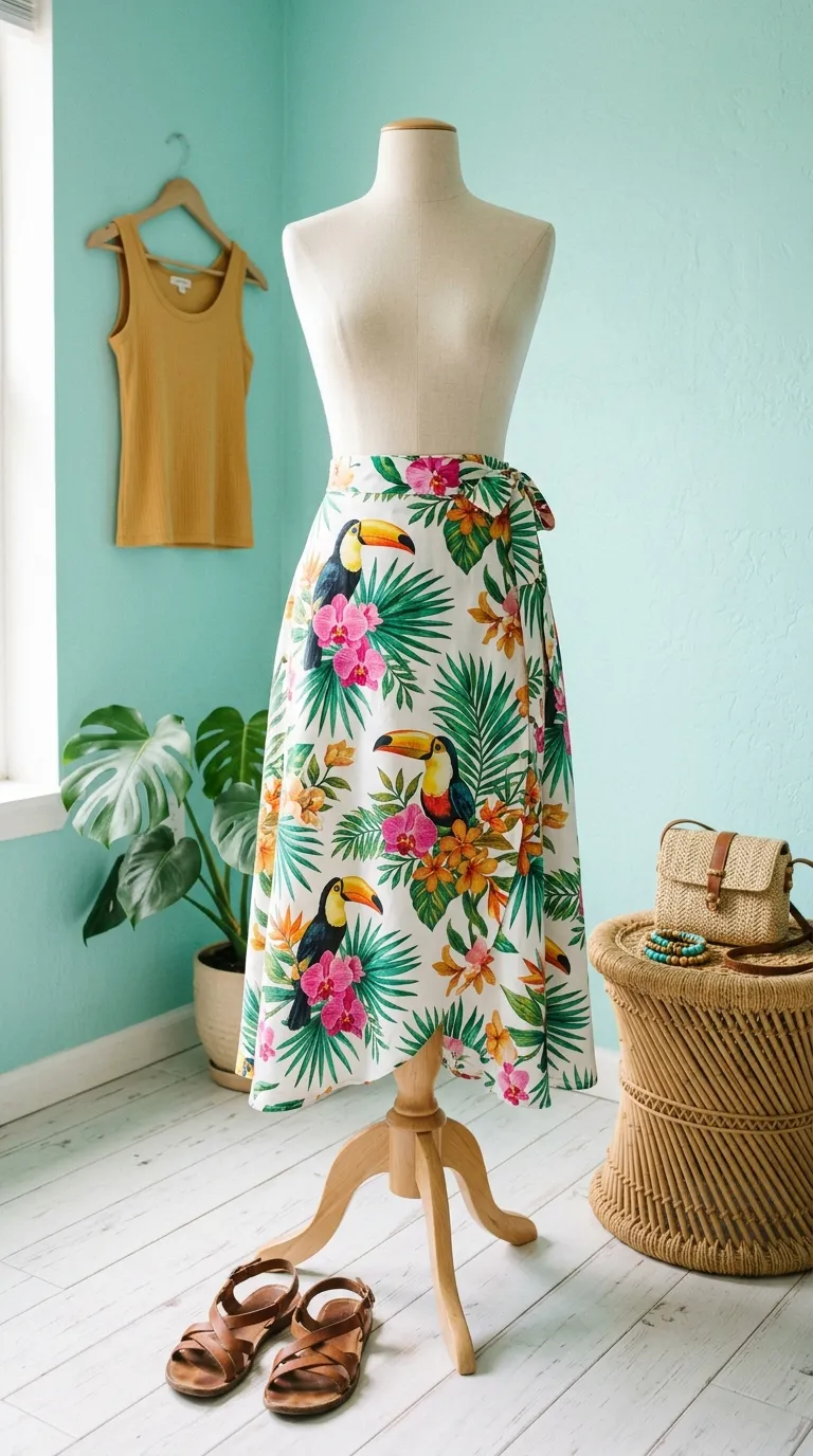 Tropical Wrap Skirt