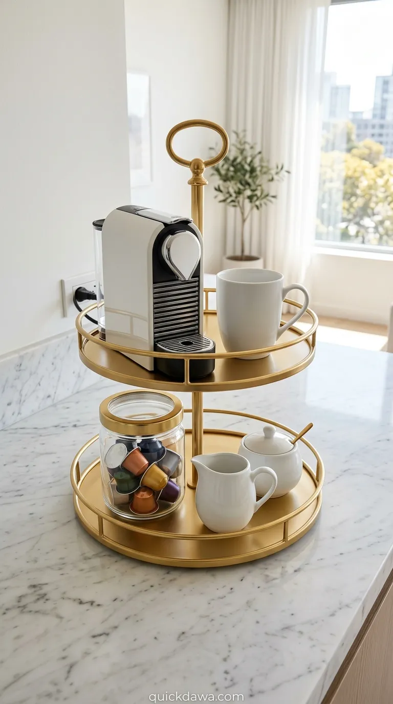 Two-Tier Tray Coffee Setup