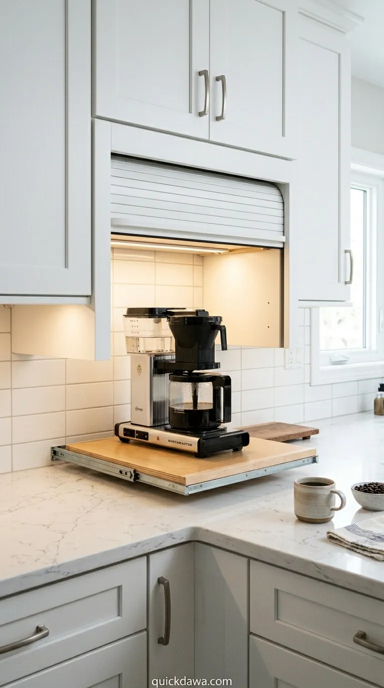 Under-Cabinet Coffee Appliance Garage