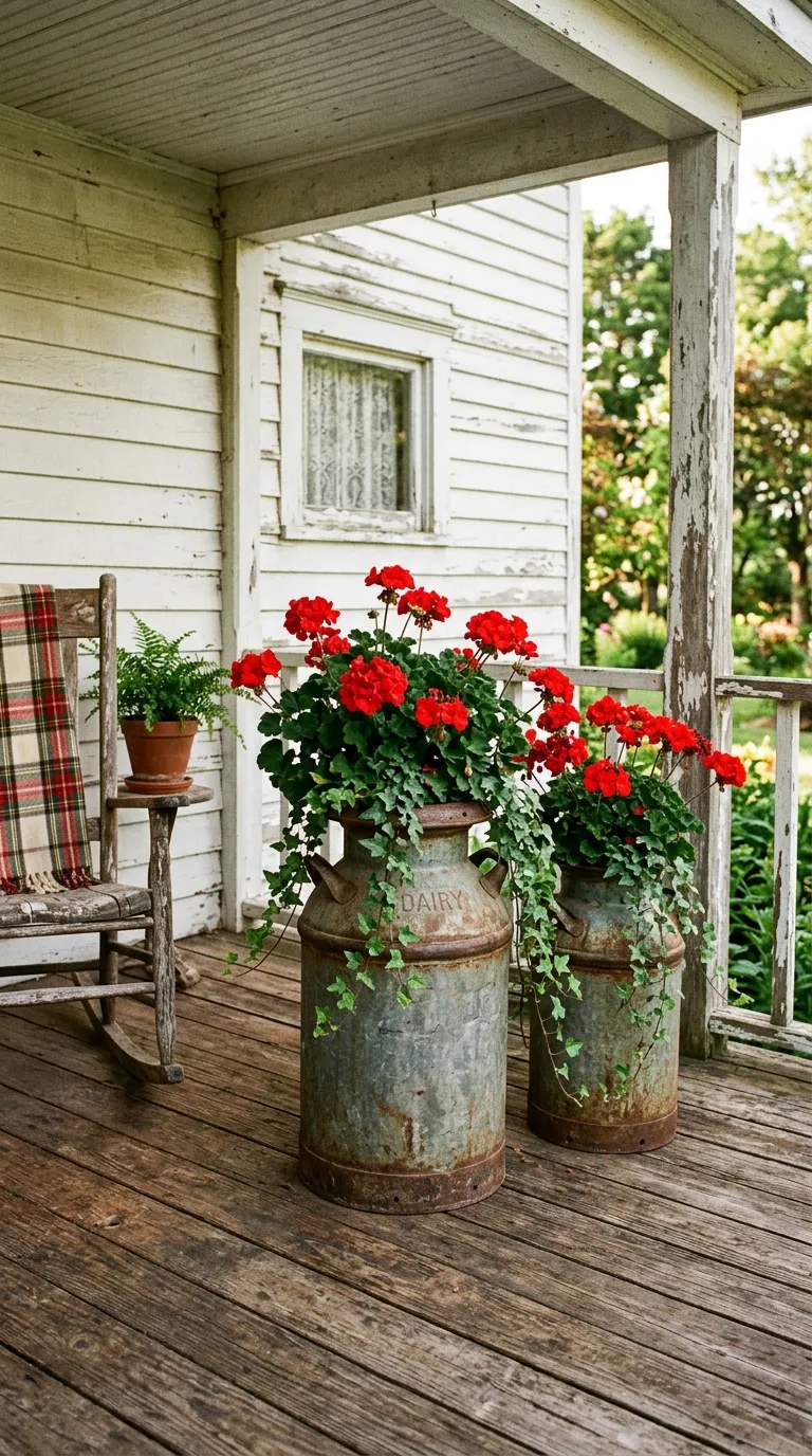 Vintage Milk Can Planters