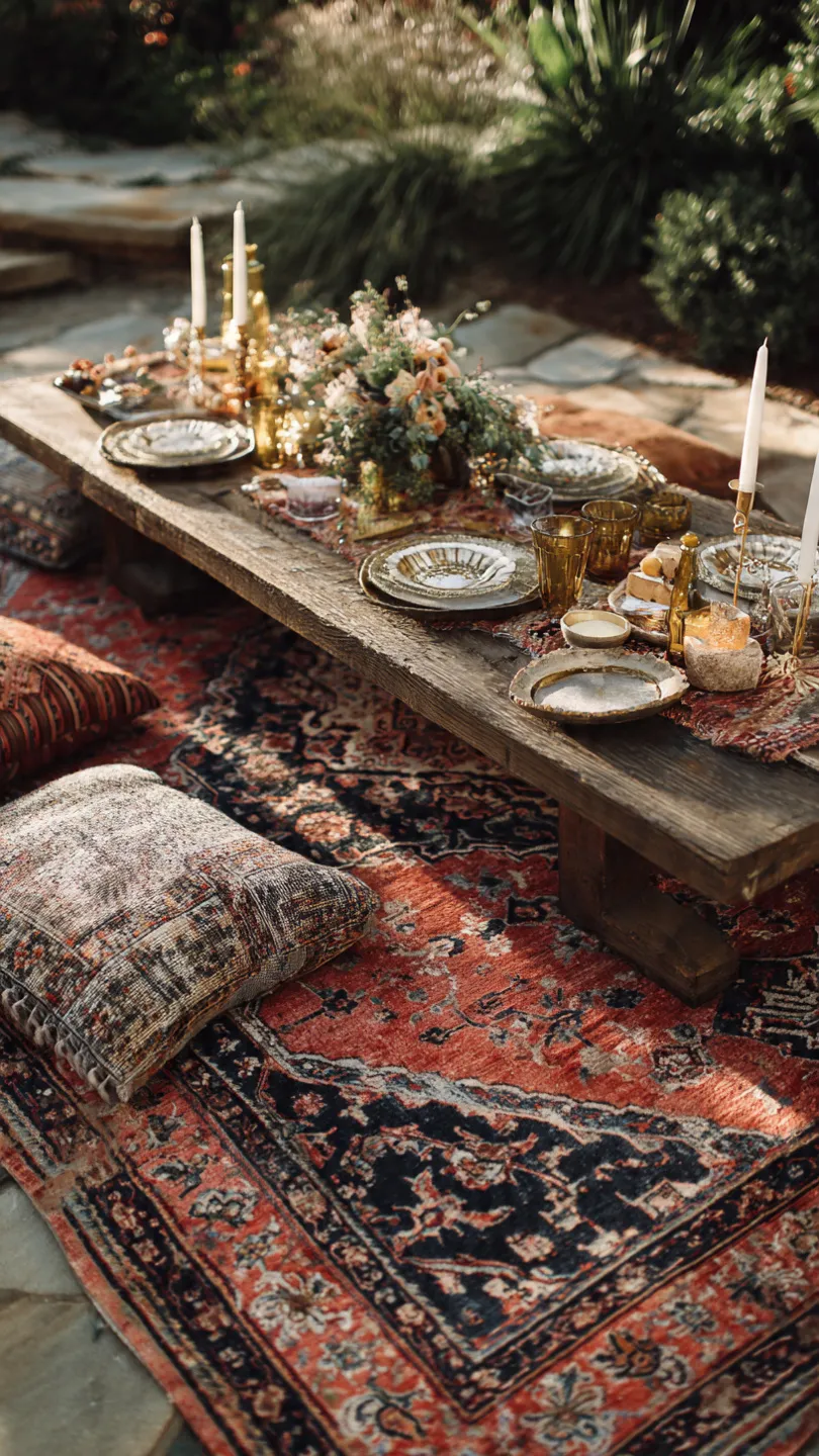 Vintage Rugs as Table Covers