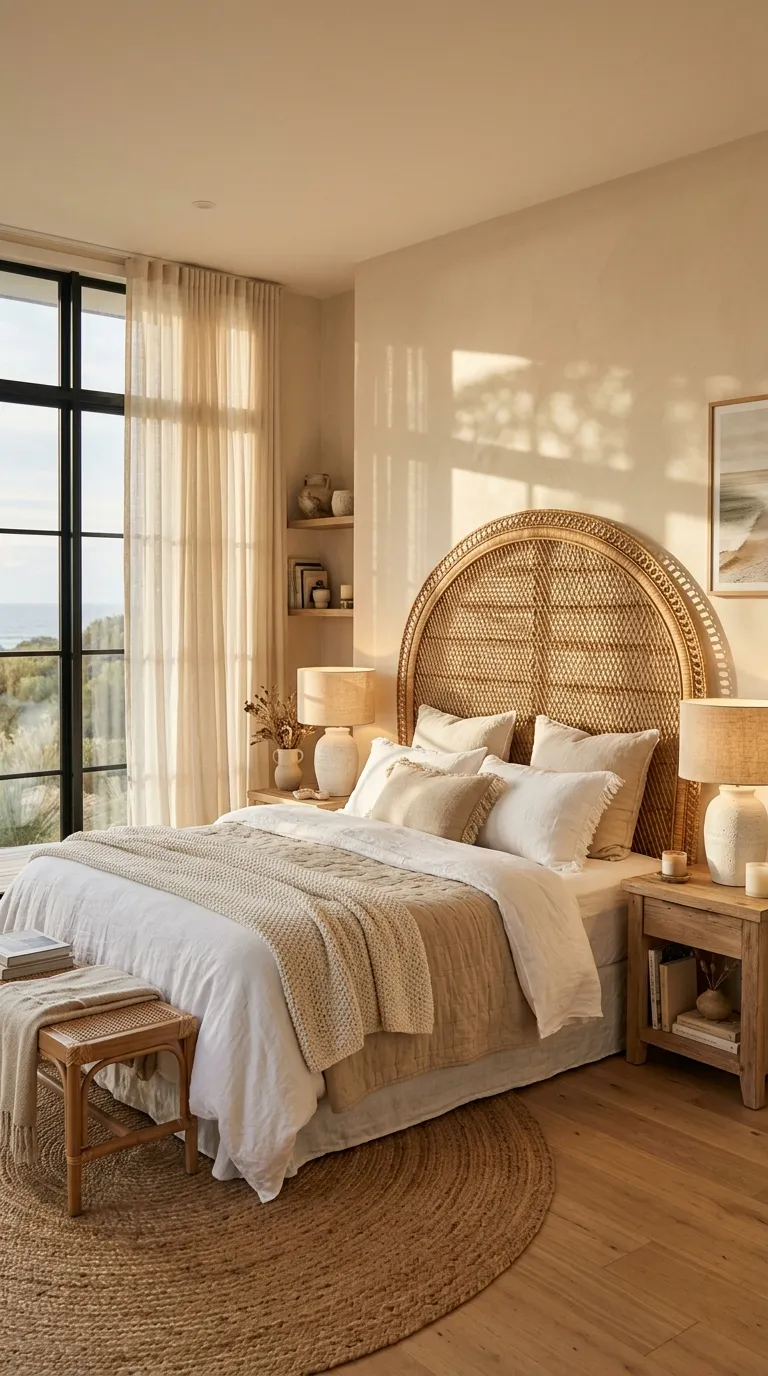 Woven Rattan Headboard