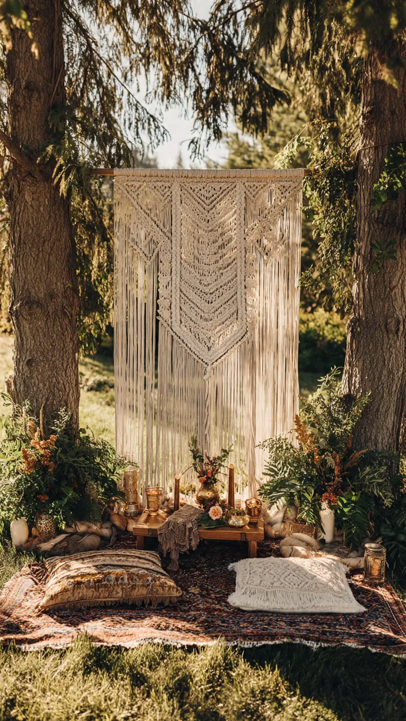 Woven Wall Hangings As Backdrops