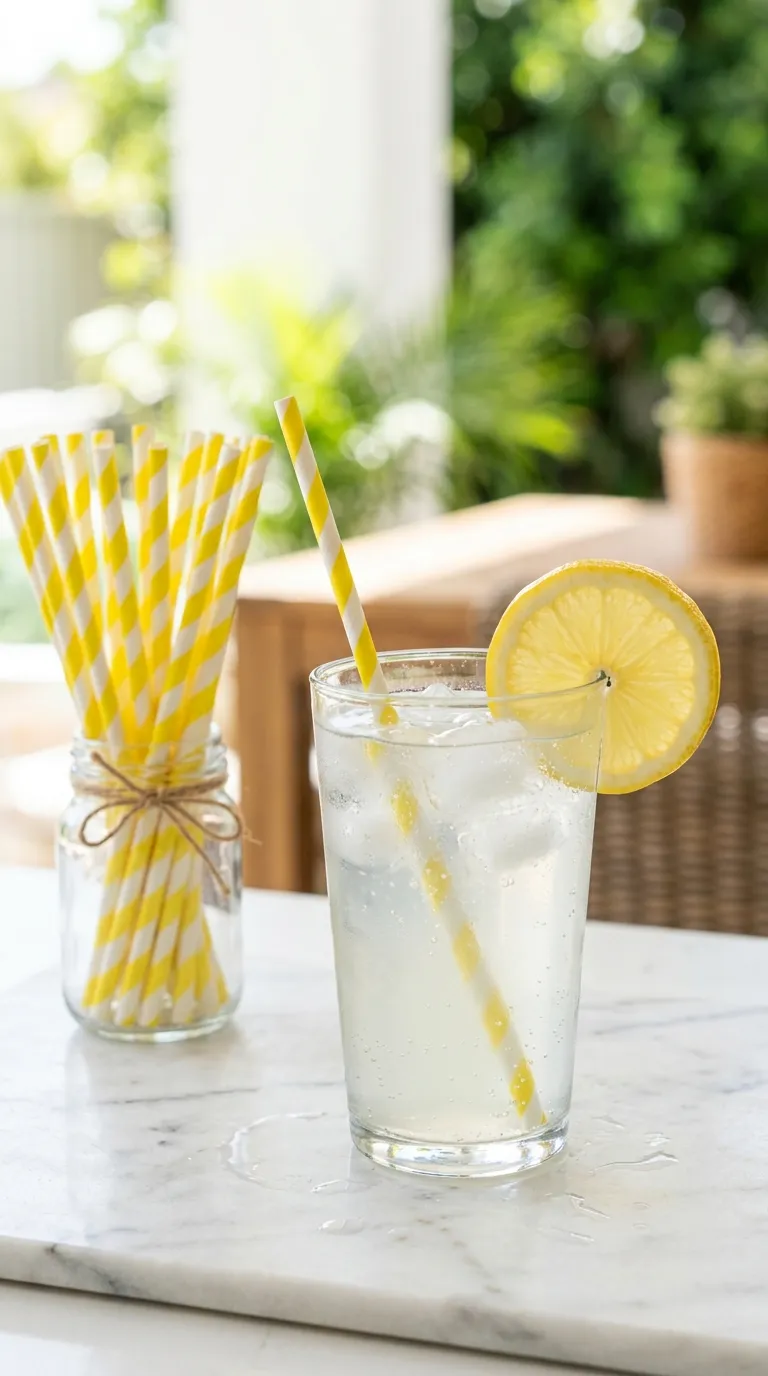 Yellow Striped Straws
