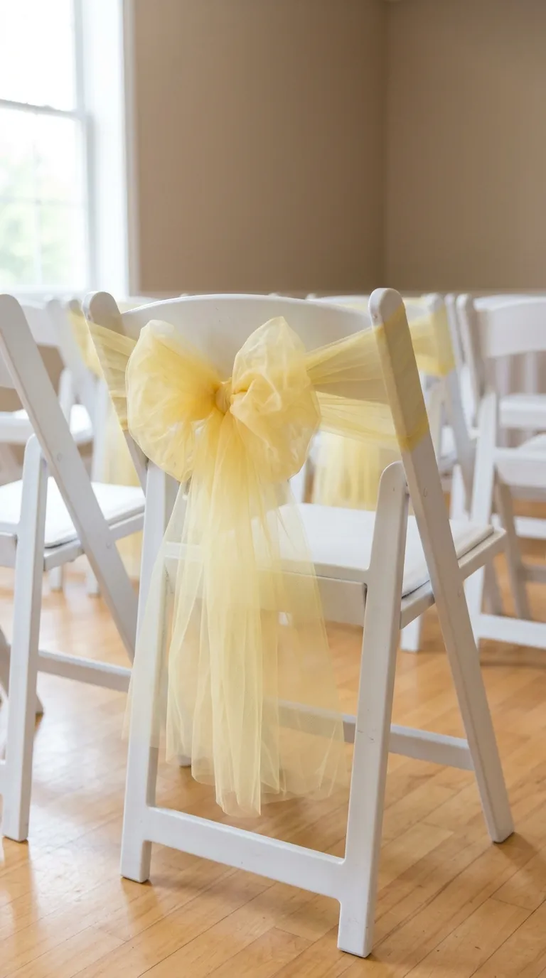 Yellow Tulle Chair Sashes
