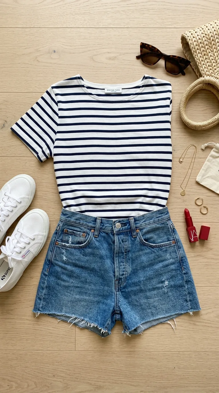 High-Waisted Denim Shorts