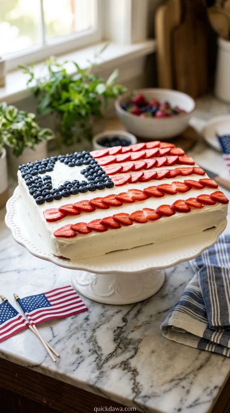 American Flag Cake Decorating