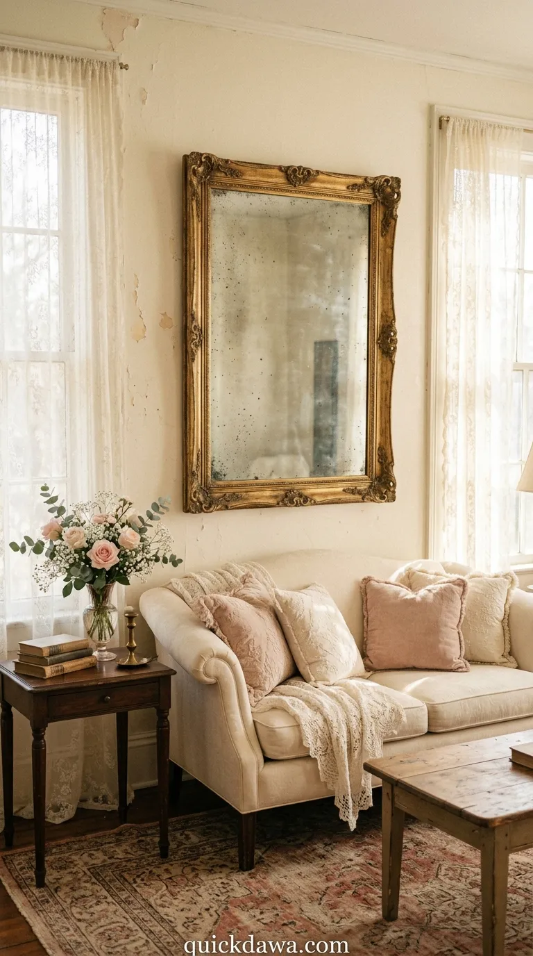 Antique Mirror With Patina