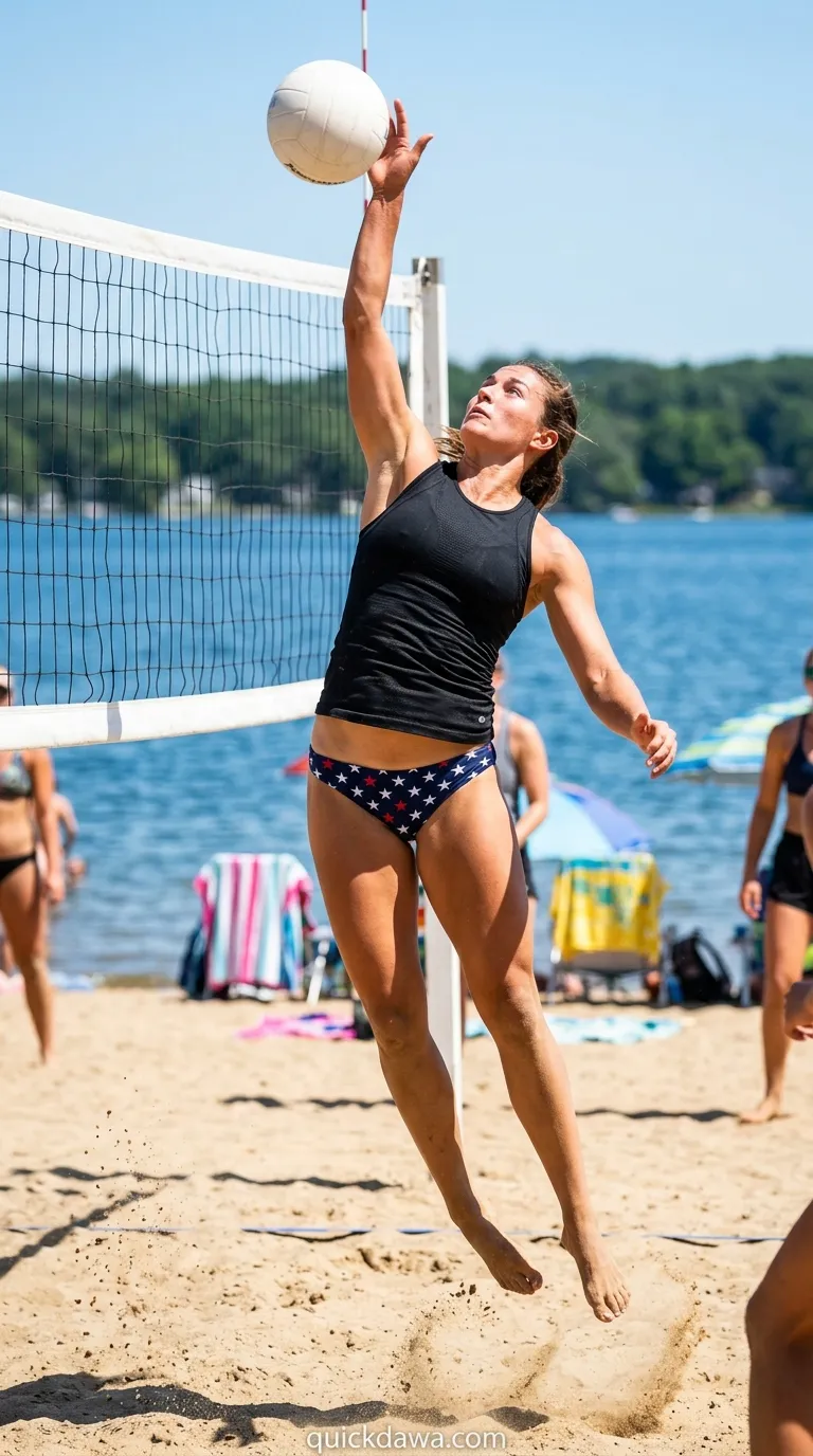 Athletic Tank With Patriotic Swim Bottoms