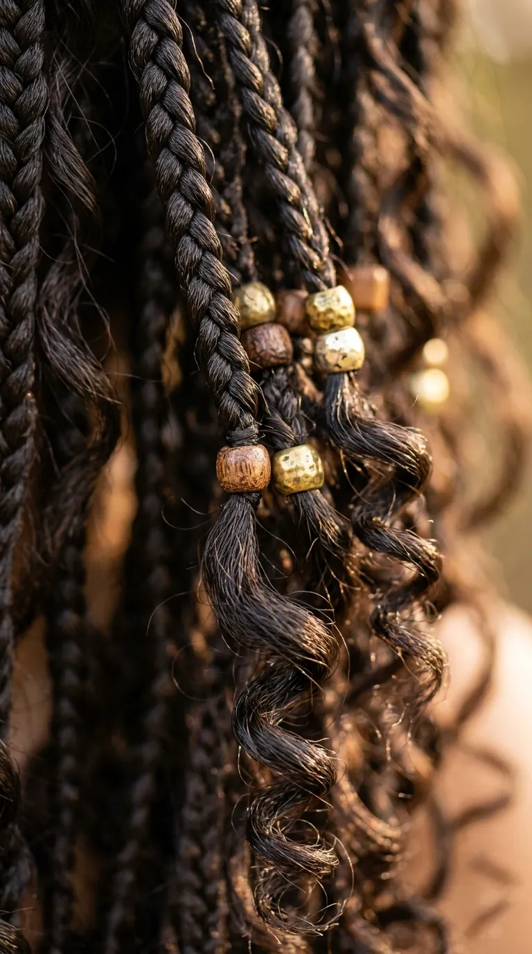 Beaded Curl Pieces Boho Braids
